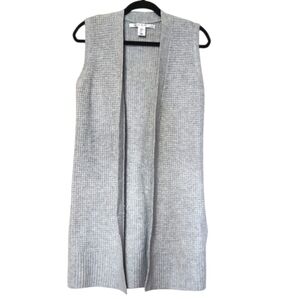 MAX STUDIO Merino Wool Blend Open Front Long Vest Size Small